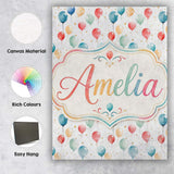 Personalised Name Confetti Balloon Party Custom  Unique Gift Idea Elegant Feature Canvas Wall Art Print Decor Picture Ready to Hang