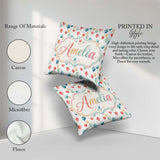 Custom Name Confetti Balloon Party Seamless Pattern Celebration Square Filled Cushion Throw Pillow Sofa Bed Home Decor Zip Washable UK Made