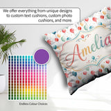 Custom Name Confetti Balloon Party Seamless Pattern Celebration Square Filled Cushion Throw Pillow Sofa Bed Home Decor Zip Washable UK Made