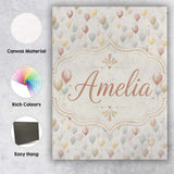 Personalised Name Pastel Balloon Elegant Custom  Interior Decorative Contemporary Canvas Wall Art Print Decor Picture Ready to Hang