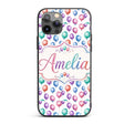 Bright Watercolor Balloons with Blue Purple Tones Custom Name Protective Phone Case Mobile Cover Durable Everyday Smartphone Shock Resistant
