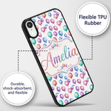 Bright Watercolor Balloons with Blue Purple Tones Custom Name Protective Phone Case Mobile Cover Durable Everyday Smartphone Shock Resistant