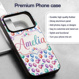 Bright Watercolor Balloons with Blue Purple Tones Custom Name Protective Phone Case Mobile Cover Durable Everyday Smartphone Shock Resistant