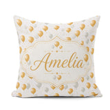 Custom Name Elegant and White Balloons Confetti Seamless Pattern Square Filled Cushion Throw Pillow Sofa Bed Home Decor Zip Washable UK Made