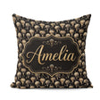 Custom Name Luxury Gold Hot Air Balloons on Black Night Seamless Square Filled Cushion Throw Pillow Sofa Bed Home Decor Zip Washable UK Made