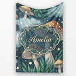 Mushrooms Night Sky Magical Forest Seamless Pattern Cute Unique Gift  Personalised Custom Name Super Soft Fleece Blanket Bed Sofa Throw