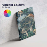 Personalised Name Mushrooms Night Sky Magical Forest Seamless Custom Contemporary Display Canvas Wall Art Print Decor Picture Ready to Hang