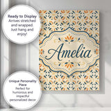 Personalised Name Modern Organic Leaf and Custom  Unique Gift Idea Elegant Feature Canvas Wall Art Print Decor Picture Ready to Hang