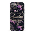 Purple Mystical Trees Moon Stars Night Seamless Custom Name Protective Phone Case Mobile Cover Durable Everyday Smartphone Shock Resistant