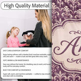 Luxury Deep Purple Ornate Fleur De Lis Baroque Pattern Seamless  Personalised Custom Name Super Soft Fleece Blanket Bed Sofa Throw