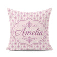 Custom Name Pastel Purple Decorative Damask Pattern Elegant Name Square Filled Cushion Throw Pillow Sofa Bed Home Decor Zip Washable UK Made