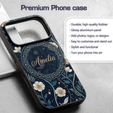 Floral Moon Stars Night Sky Botanical Garden Custom Name Protective Phone Case Mobile Cover Durable Everyday Smartphone Shock Resistant
