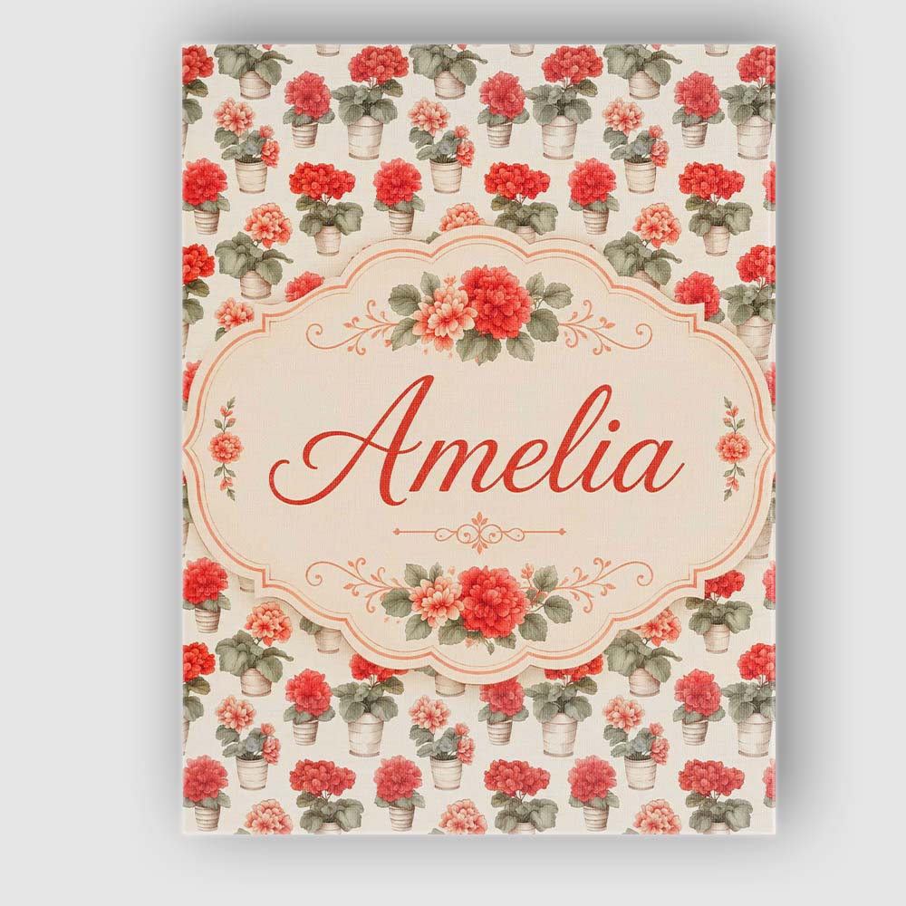 Personalised Name Small Potted Coral Custom Premium Decorative Design Modern Room Accent Canvas Wall Art Print Decor Picture Ready to Hang