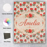 Personalised Name Small Potted Coral Custom Premium Decorative Design Modern Room Accent Canvas Wall Art Print Decor Picture Ready to Hang