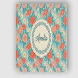 Personalised Name Pastel Coral and Blue Custom  Modern Room Accent Elegant Feature Canvas Wall Art Print Decor Picture Ready to Hang