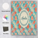 Personalised Name Pastel Coral and Blue Custom  Modern Room Accent Elegant Feature Canvas Wall Art Print Decor Picture Ready to Hang