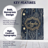 Personalised Name Mystical Forest Trees Moon Starry Night Seamless Custom  Unique Canvas Wall Art Print Decor Picture Ready to Hang
