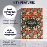 Personalised Name Coral and Cream Floral Custom  Unique Gift Idea Elegant Feature Canvas Wall Art Print Decor Picture Ready to Hang