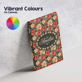 Personalised Name Coral and Cream Floral Custom  Unique Gift Idea Elegant Feature Canvas Wall Art Print Decor Picture Ready to Hang