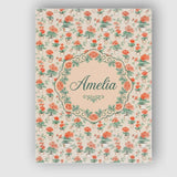 Personalised Name Tiny Potted Coral Flowers Custom  Bespoke Interior Contemporary Canvas Wall Art Print Decor Picture Ready to Hang