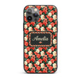 Classic Red and Cream Floral Vintage Seamless Custom Name Protective Phone Case Mobile Cover Durable Everyday Smartphone Shock Resistant