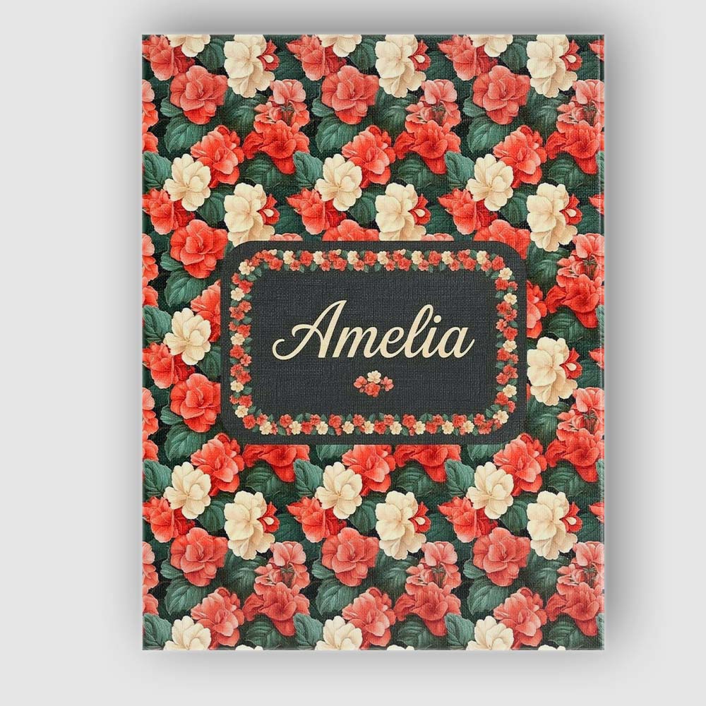 Personalised Name Classic Red and Cream Custom  Modern Room Accent Elegant Feature Canvas Wall Art Print Decor Picture Ready to Hang