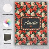 Personalised Name Classic Red and Cream Custom  Modern Room Accent Elegant Feature Canvas Wall Art Print Decor Picture Ready to Hang