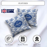 Custom Name Asian Garden Landscape Toile Seamless Pattern Scenic Square Filled Cushion Throw Pillow Sofa Bed Home Decor Zip Washable UK Made