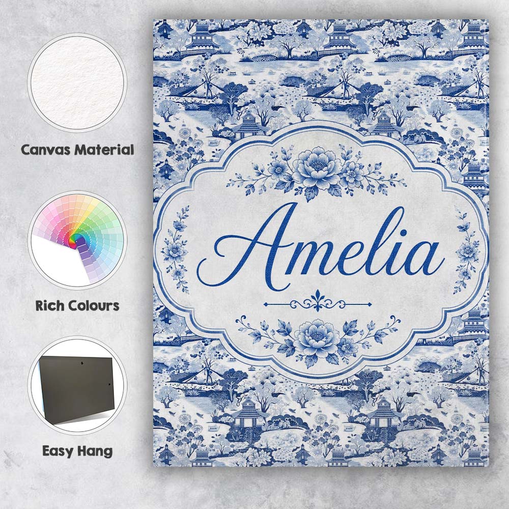 Personalised Name Classic Oriental Landscape Custom Bespoke  Contemporary Display Canvas Wall Art Print Decor Picture Ready to Hang