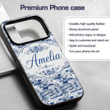 Classic Oriental Landscape Pagoda Garden Scenic Custom Name Protective Phone Case Mobile Cover Durable Everyday Smartphone Shock Resistant