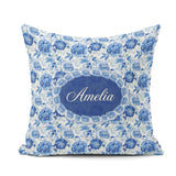 Custom Name Soft Peony Floral Seamless Botanical Elegant Pattern Square Filled Cushion Throw Pillow Sofa Bed Home Decor Zip Washable UK Made