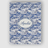 Personalised Name Detailed Blue Crane Custom Modern Room Accent Creative Decorator Style Canvas Wall Art Print Decor Picture Ready to Hang