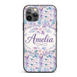Pastel Tropical Hibiscus Lilys Printed Design Custom Name Protective Phone Case Mobile Cover Durable Everyday Smartphone Shock Resistant