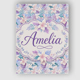 Personalised Name Pastel Tropical Hibiscus Custom  Unique Gift Idea Elegant Feature Canvas Wall Art Print Decor Picture Ready to Hang