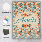 Personalised Name Soft Blue Tropical Custom Premium Decorative Design Modern Room Accent Canvas Wall Art Print Decor Picture Ready to Hang