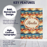 Personalised Name Tropical Island Sunset Custom  Unique Gift Idea Elegant Feature Canvas Wall Art Print Decor Picture Ready to Hang