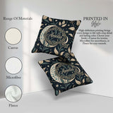Custom Name Botanical Crescent Moon Leaves Starry Night Seamless Square Filled Cushion Throw Pillow Sofa Bed Home Decor Zip Washable UK Made