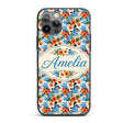 Exotic Island Hibiscus Ocean Wave Scenic Seamless Custom Name Protective Phone Case Mobile Cover Durable Everyday Smartphone Shock Resistant