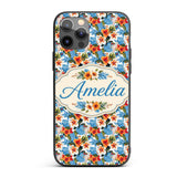 Exotic Island Hibiscus Ocean Wave Scenic Seamless Custom Name Protective Phone Case Mobile Cover Durable Everyday Smartphone Shock Resistant