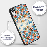 Exotic Island Hibiscus Ocean Wave Scenic Seamless Custom Name Protective Phone Case Mobile Cover Durable Everyday Smartphone Shock Resistant
