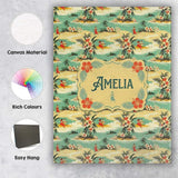Personalised Name Hawaiian Island Beach Custom  Modern Room Accent Elegant Feature Canvas Wall Art Print Decor Picture Ready to Hang