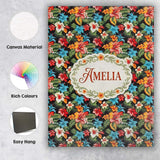Personalised Name Tropical Hibiscus Floral Custom  Unique Gift Idea Elegant Feature Canvas Wall Art Print Decor Picture Ready to Hang