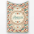 Floral Burst Ditsy Flowers Seamless Pattern Art Name Cute Unique  Personalised Custom Name Super Soft Fleece Blanket Bed Sofa Throw