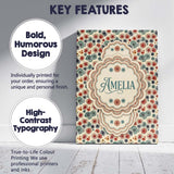 Personalised Name Floral Burst Ditsy Custom Premium Decorative Design Modern Room Accent Canvas Wall Art Print Decor Picture Ready to Hang
