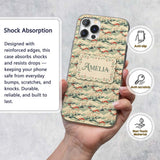Soft Landscape Waves Trees Scenic Printed Design Custom Name Protective Phone Case Mobile Cover Durable Everyday Smartphone Shock Resistant