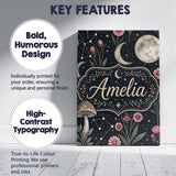 Personalised Name Celestial Floral Moon Constellation Night Seamless Custom  Home Canvas Wall Art Print Decor Picture Ready to Hang
