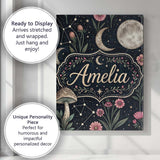 Personalised Name Celestial Floral Moon Constellation Night Seamless Custom  Home Canvas Wall Art Print Decor Picture Ready to Hang