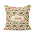 Custom Name Japanese Fans Sakura Wave Seamless Pattern Name Cute Square Filled Cushion Throw Pillow Sofa Bed Home Decor Zip Washable UK Made