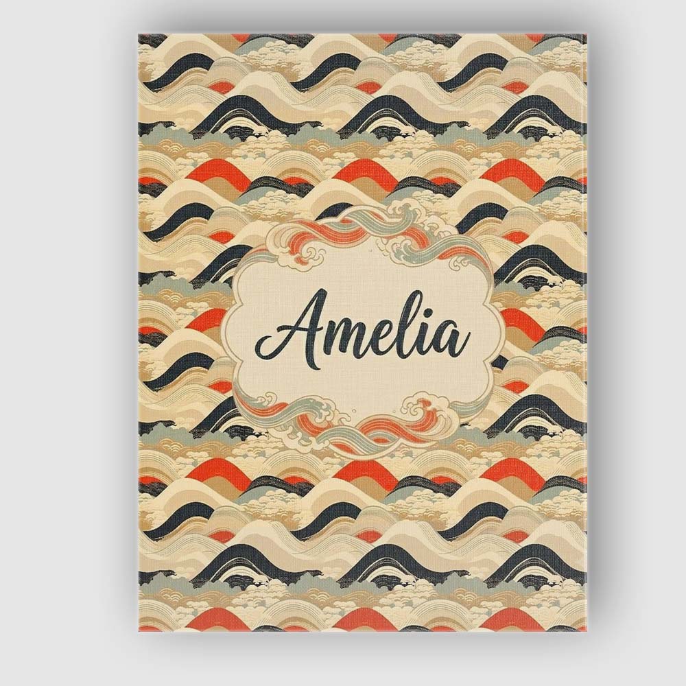 Personalised Name Abstract Japanese Layered Custom  Bespoke Interior Contemporary Canvas Wall Art Print Decor Picture Ready to Hang