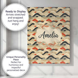 Personalised Name Abstract Japanese Layered Custom  Bespoke Interior Contemporary Canvas Wall Art Print Decor Picture Ready to Hang